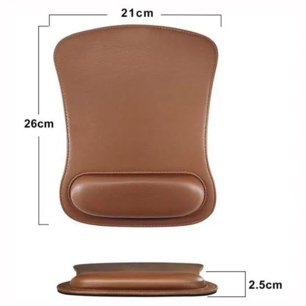 Non Slip Pu Leather Mouse Pad With Wrist Rest Support (2)