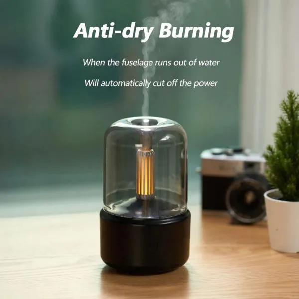 Retro Flame Air Humidifier Ultrasonic Usb Aroma Diffuser With Imitation Candle Night Light (2)