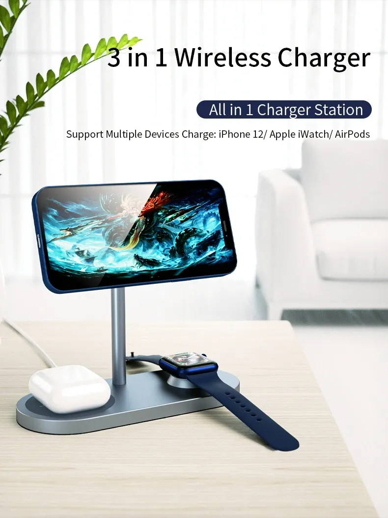 Wiwu Power Air X23 Wireless Charger 3 In 1 (2)