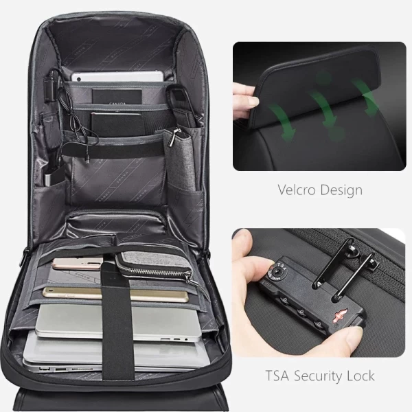 Bange Bg 7276 Stylish Anti Theft Waterproof Tsa Lock Laptop Backpack (2)