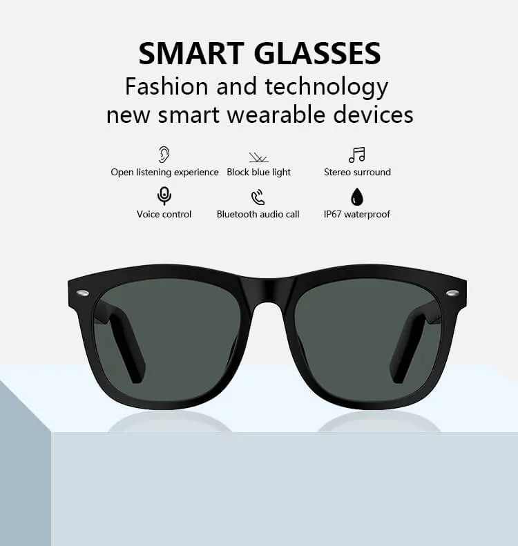 Aolon E9 Upgrade Bluetooth 5 0 Smart Glasses (3)