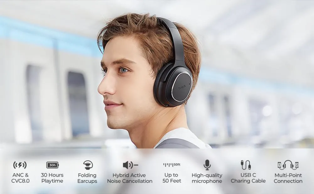 Tribit 32db Active Noise Cancelling Headphones (4)