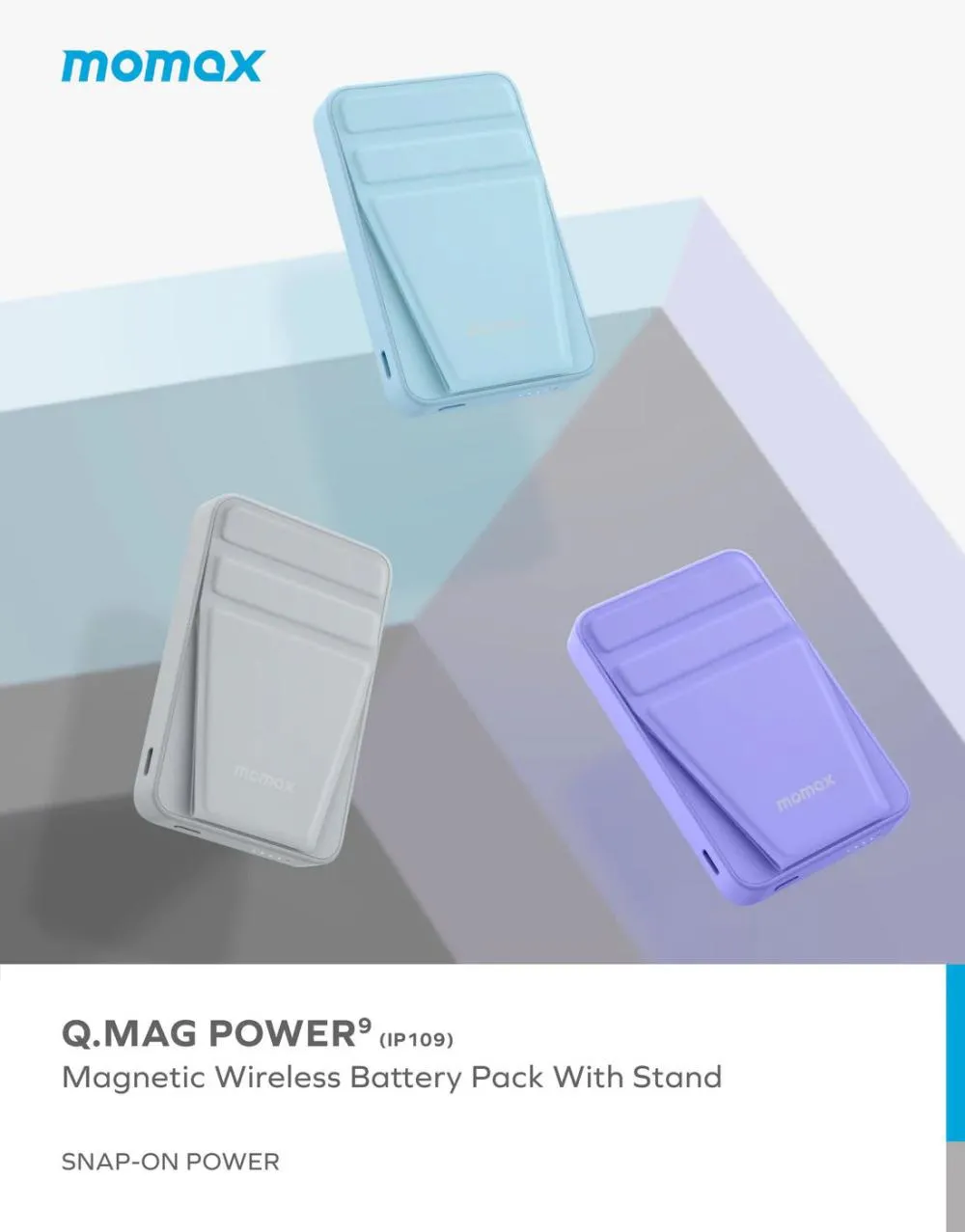 Momax Q Mag Power 9 Pd 20w 5000mah Magnetic Wireless Charging Power Bank With Stand Ip109 (6)