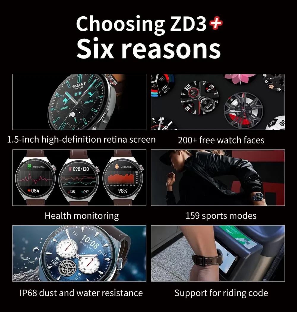 Zordai Zd3 Plus Smart Watch Dual Starp (3)