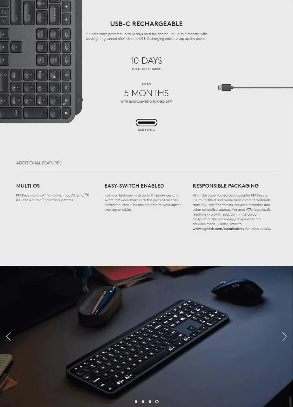 Logitech Mx Keys Advanced Wireless Illuminated Keyboard (4)
