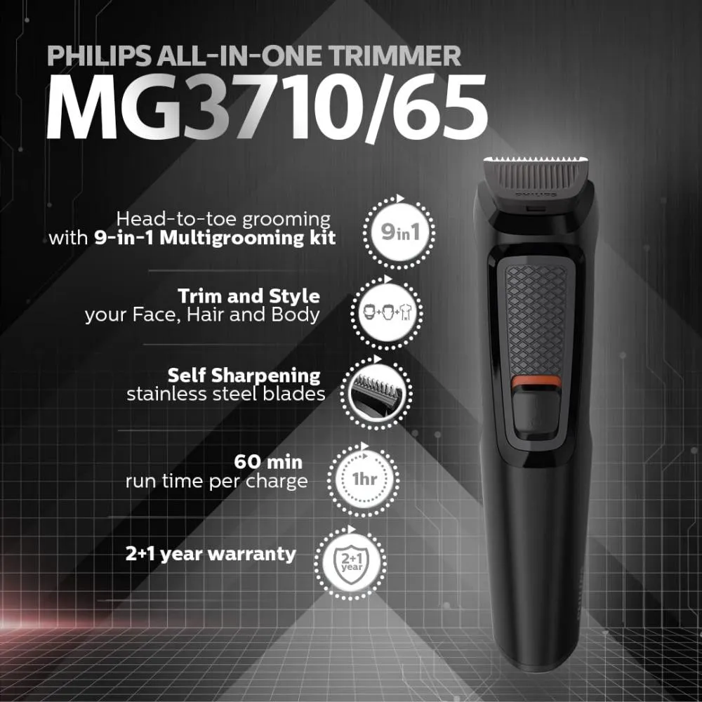 Philips Mg3710 Multi Grooming Kit 3000 9 In 1 Beard Trimmer (2)