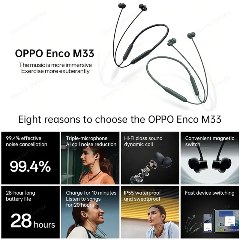 Oppo Enco M33 Wireless Earphones Active Noise Canceling Earphones (4)