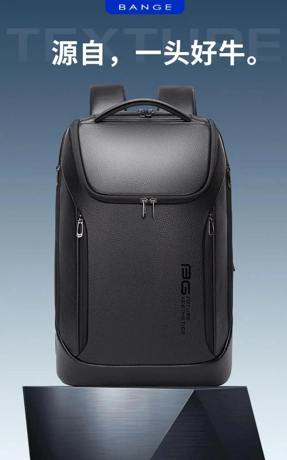 Bange 6623 Leather Anti Theft Laptop Backpack (6)