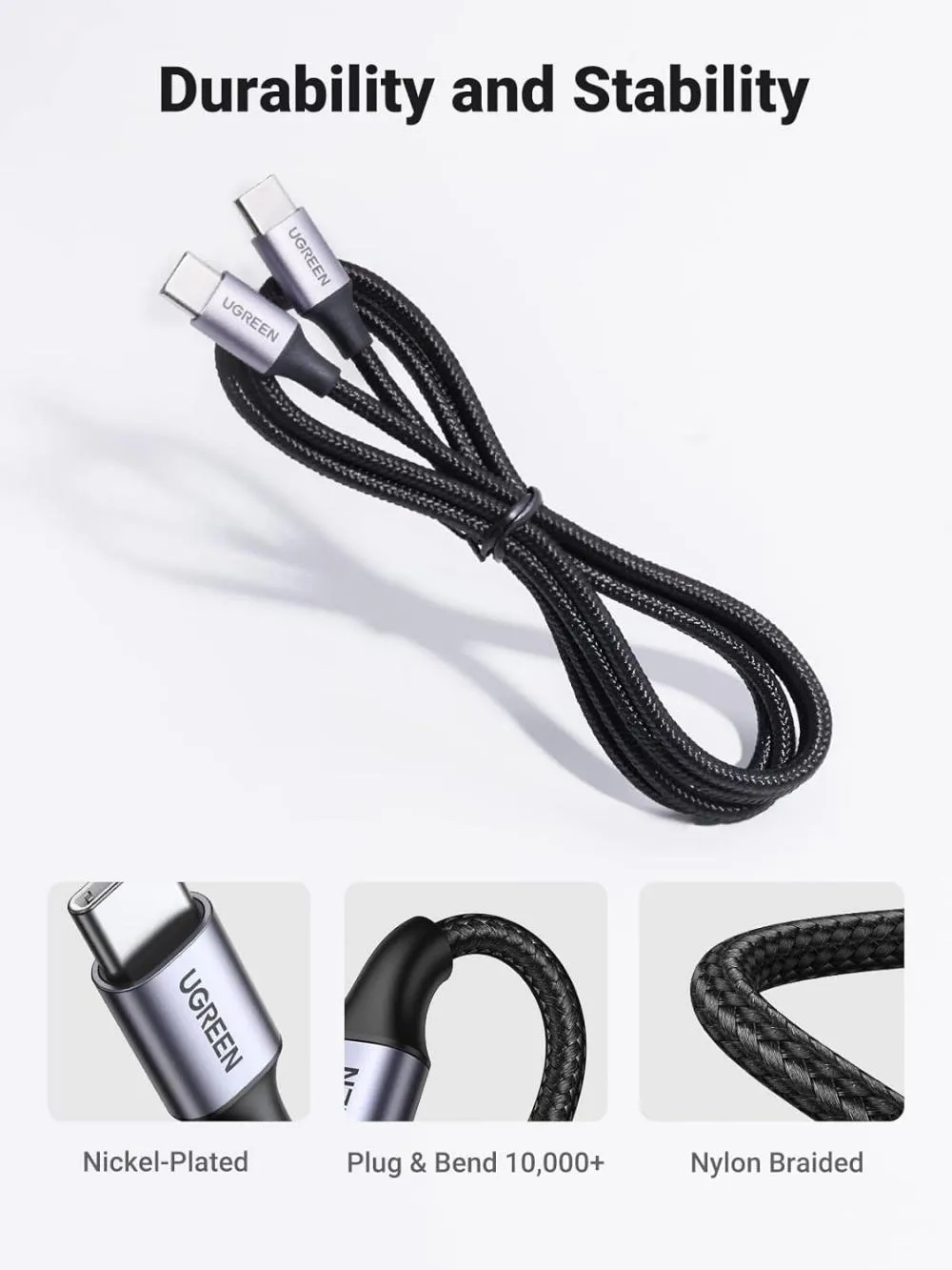 Ugreen 60w Usb C To Usb Type C Cable 3a 1m (5)