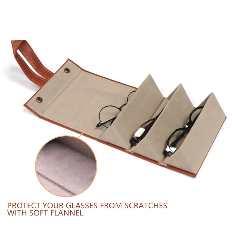 Multi Slot Sunglasses Organizer Foldable Glasses Storage Box Travel Case (1)