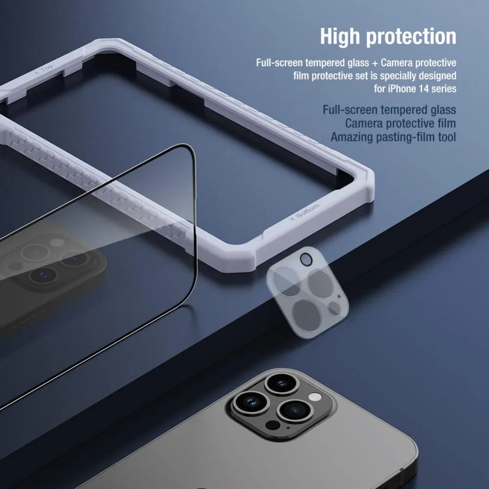 Nillkin 2 In 1 Hd Full Screen Tempered Glass Protector For Iphone 14 Pro Max 6 7 2022 (3)