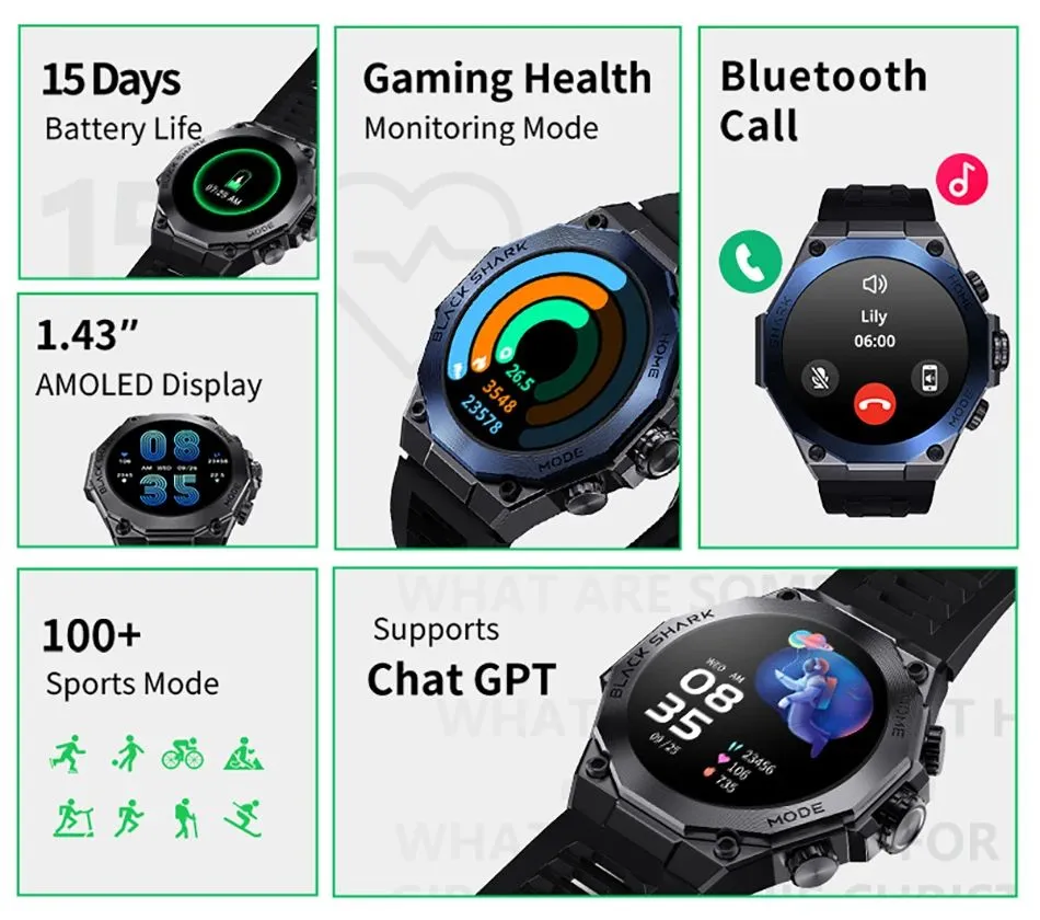Xiaomi Black Shark S1 Pro Smartwatch With Chatgpt (5)