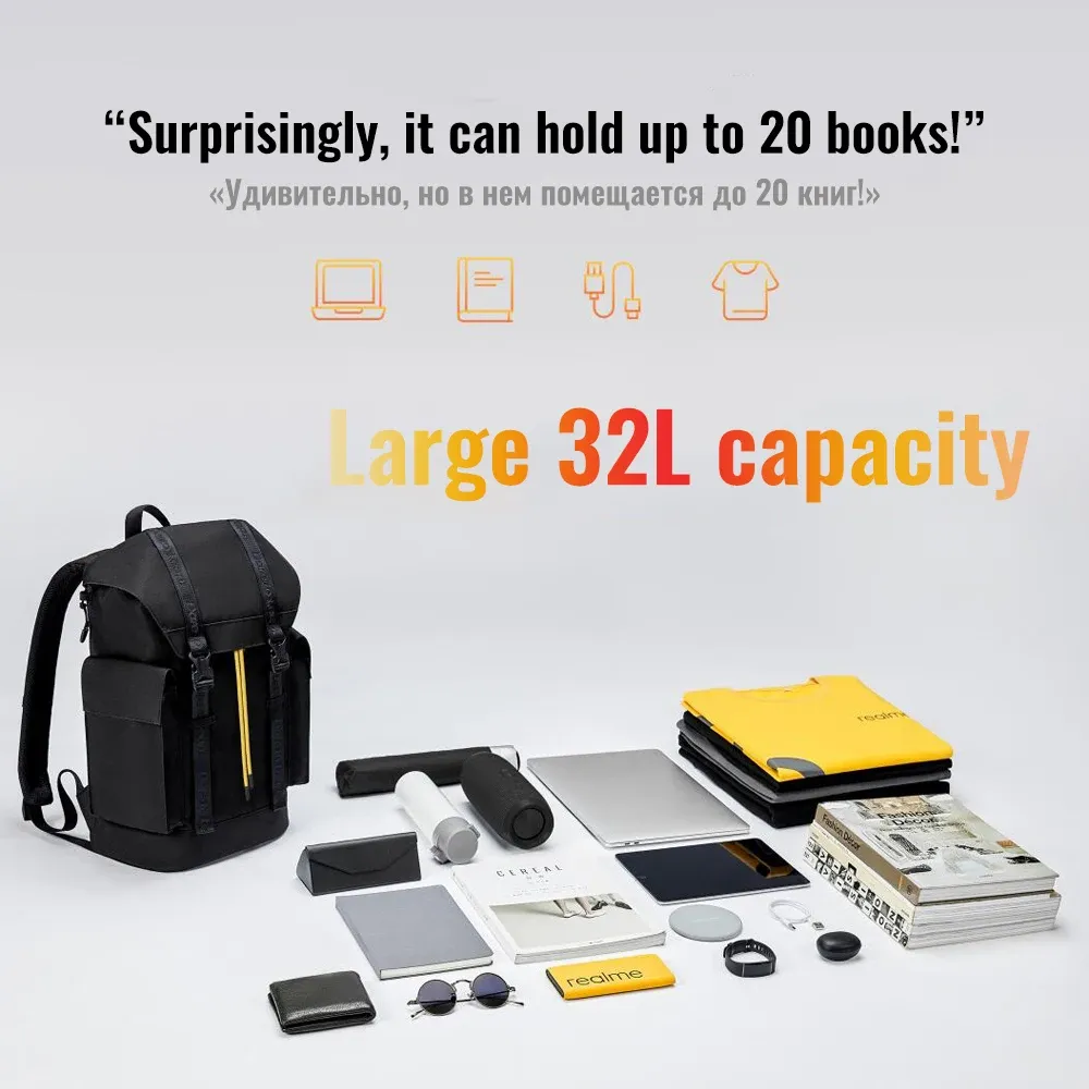 Realme Trendy Backpack Waterproof Fashionable Travel Bag (2)