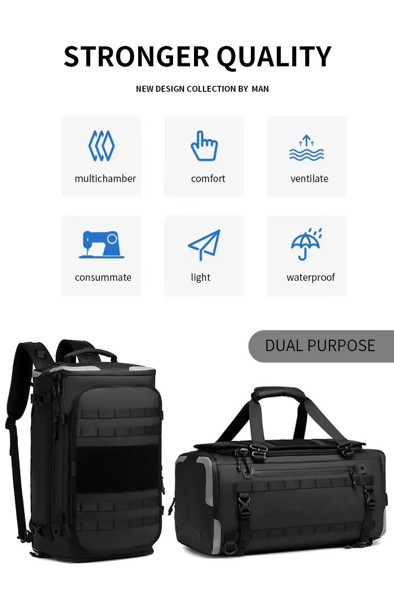 Ozuko 9641 45l Fashion Designer Weekender Duffel Bag Business Travel Luggage (7)