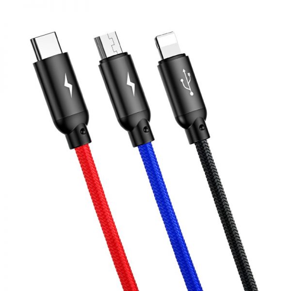 Baseus Three Primary Colors 3 In 1 Cable (5)