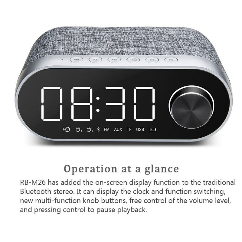 Remax Rb M26 Bluetooth Speaker With Alarm Clock (2)