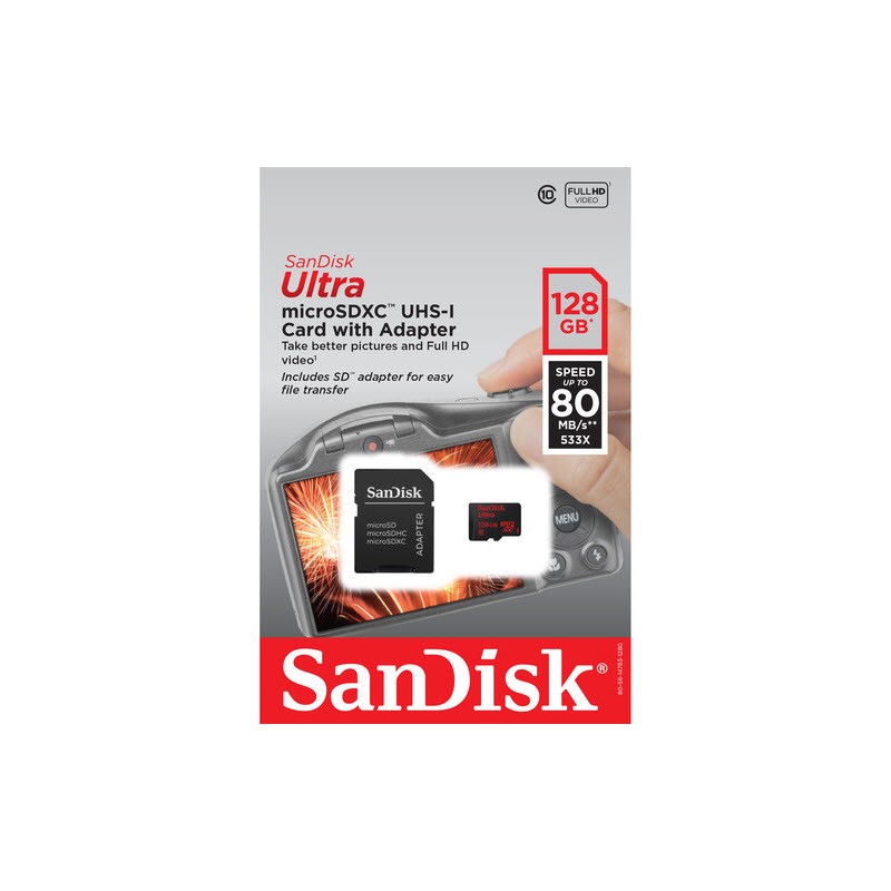 Sandisk 128gb Ultra Microsdxc Uhs I Class 10 Memory Card With Sd Adapter (5)