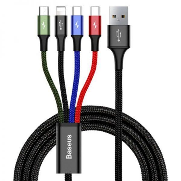 Baseus 4 In 1 Fast Charging Cable Lightning 2x Type C Micro Usb (2)