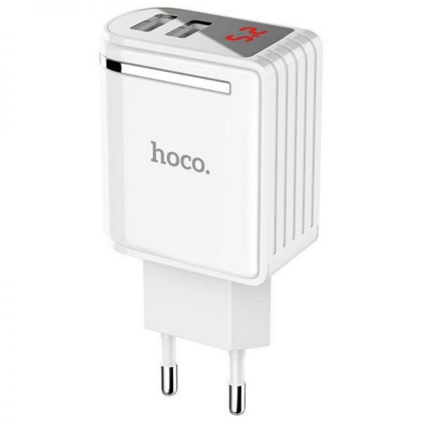 Hoco C39a Dual Usb Ports Power Adapter With Digital Display (4)