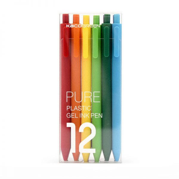 Mi Kaco Pure Plastic Gel Ink Pen Multi Color 12pcs Pack (3)