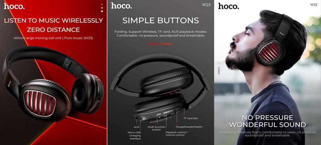 Hoco W23 Wireless Bluetooth V5 Headphones (4)