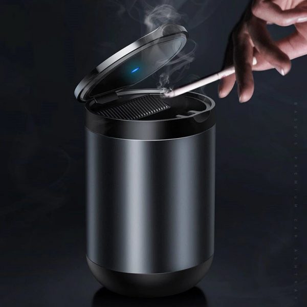 Baseus Portable Car Ashtray Led Light Cigarette Smoke Ashes Holderhtray With Led Light (4)
