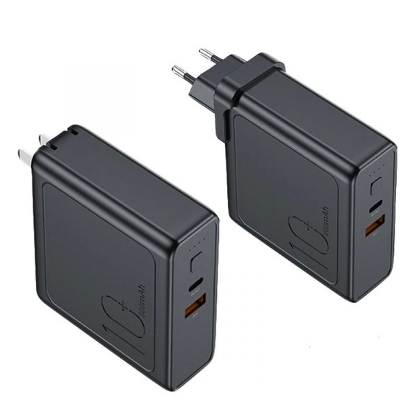 Rock 2 In 1 Design 18w Pd 10000mah Power Bank Wall Charger