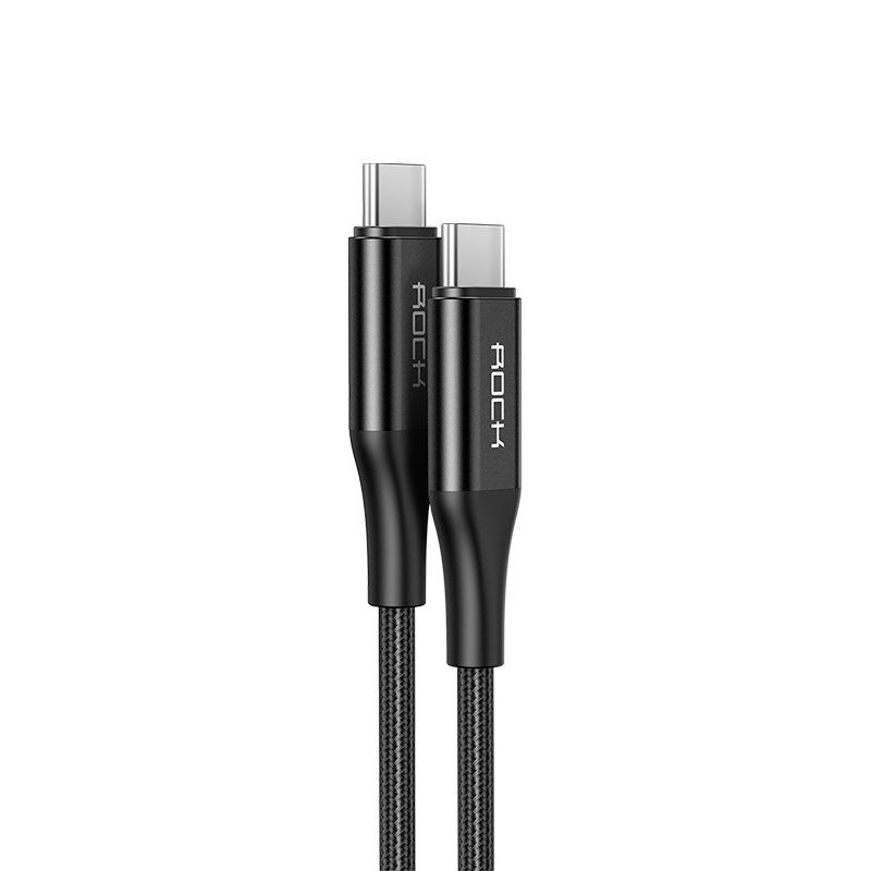 Rock R3 Type C To Type C 100w Metal Braided Charging Data Cable (2)