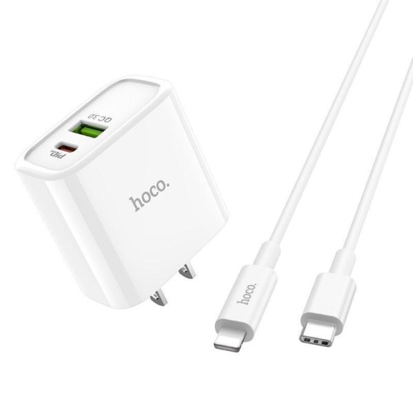 Hoco C57 Pdqc3 0 Charger With Type C To Lightning Data Cable (2)