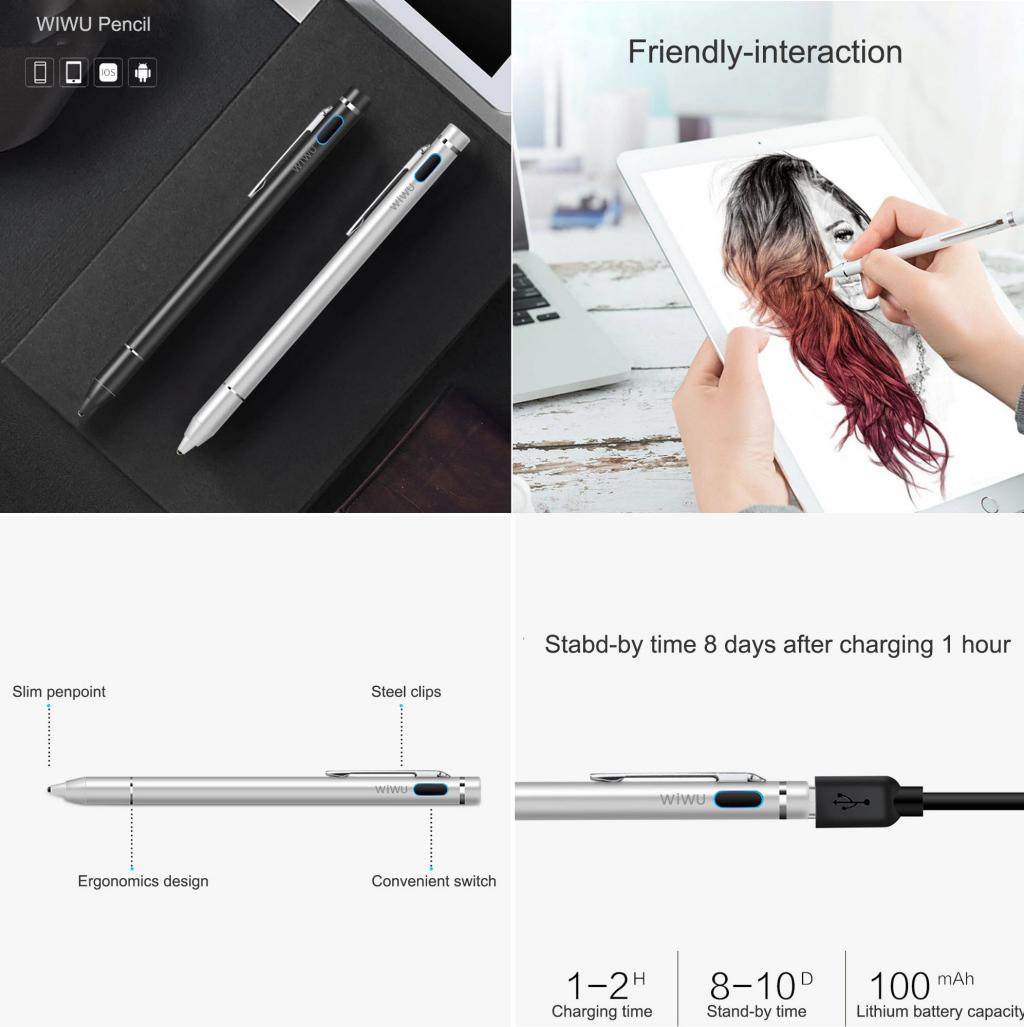 Wiwu Active Stylus Touch Pen For Ipad Iphone Android Touch Screen (2)