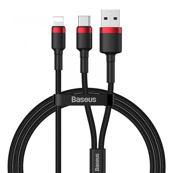 Baseus Cafule Usb Type C Iphone 2 In 1 Braided Quick Charge Pd Cable (2)