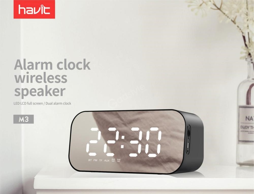 Havit M3 Wireless Bluetooth Speaker With Alarm Clock Radio (4)