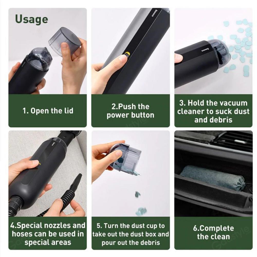 Baseus A2 Car Vacuum Cleaner 5000pa Powerful Suction For Home Car And Office (3)
