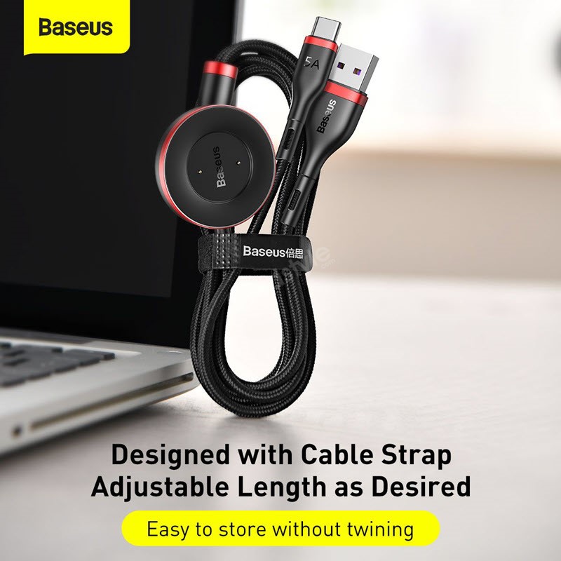 Baseus Cafule Series One For Two Data Cable Usb To Type C Watch Charging Dock (6)