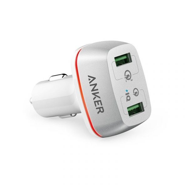 Anker Powerdrive 2 Port 42w With Quick Charge 3 0 Car Charger White (1)