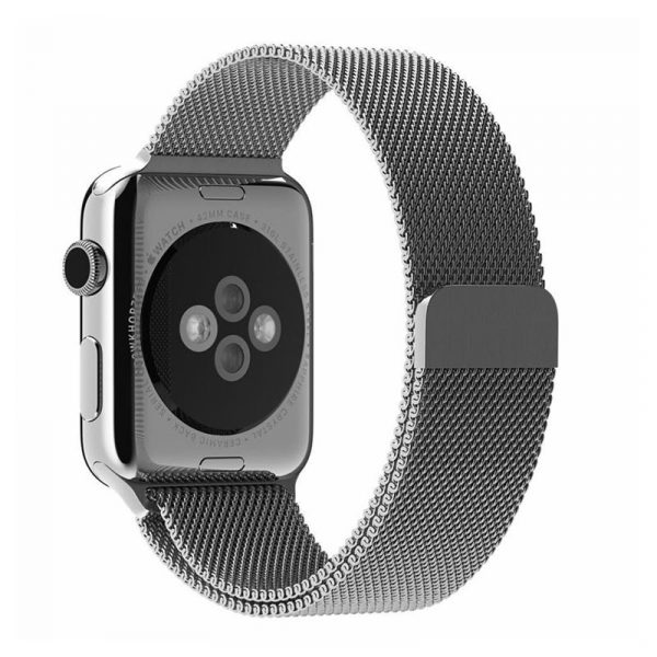 Wiwu Stainless Steel Magnetic Milanese Loop Band Strap For Apple Watch Silver (5)
