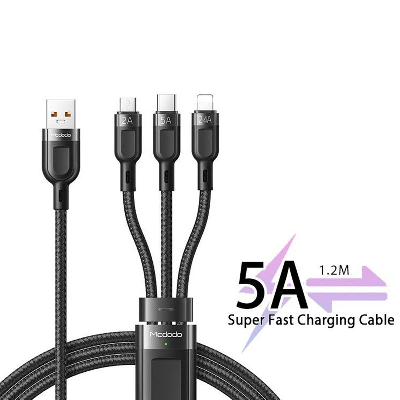 Mcdodo 3in1 Superfast 5a Braided Charging Cable (10)