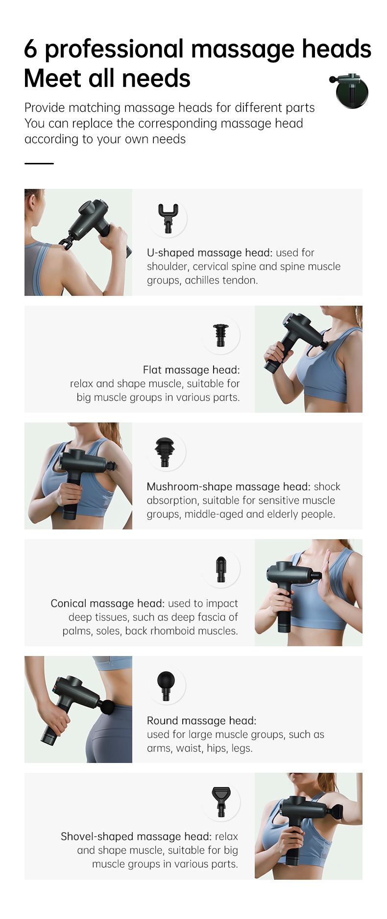 Joyroom Jr Gh102 Muscle Massage Gun Wireless Adjustable Intelligent Fascia Gun (6)