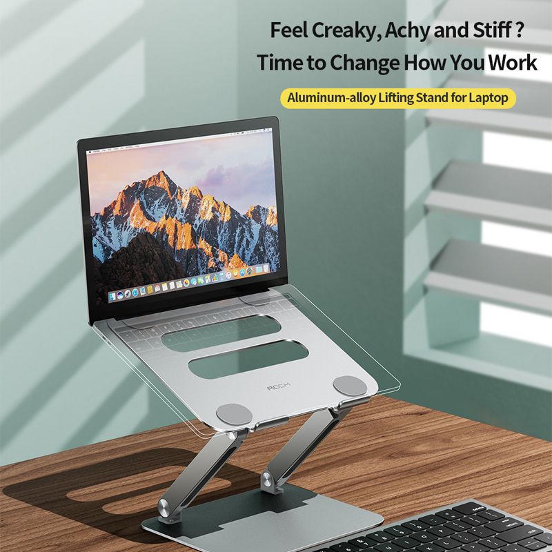 Rock Aluminum Alloy Lifetable Cooling Bracket Laptop Stand (7)