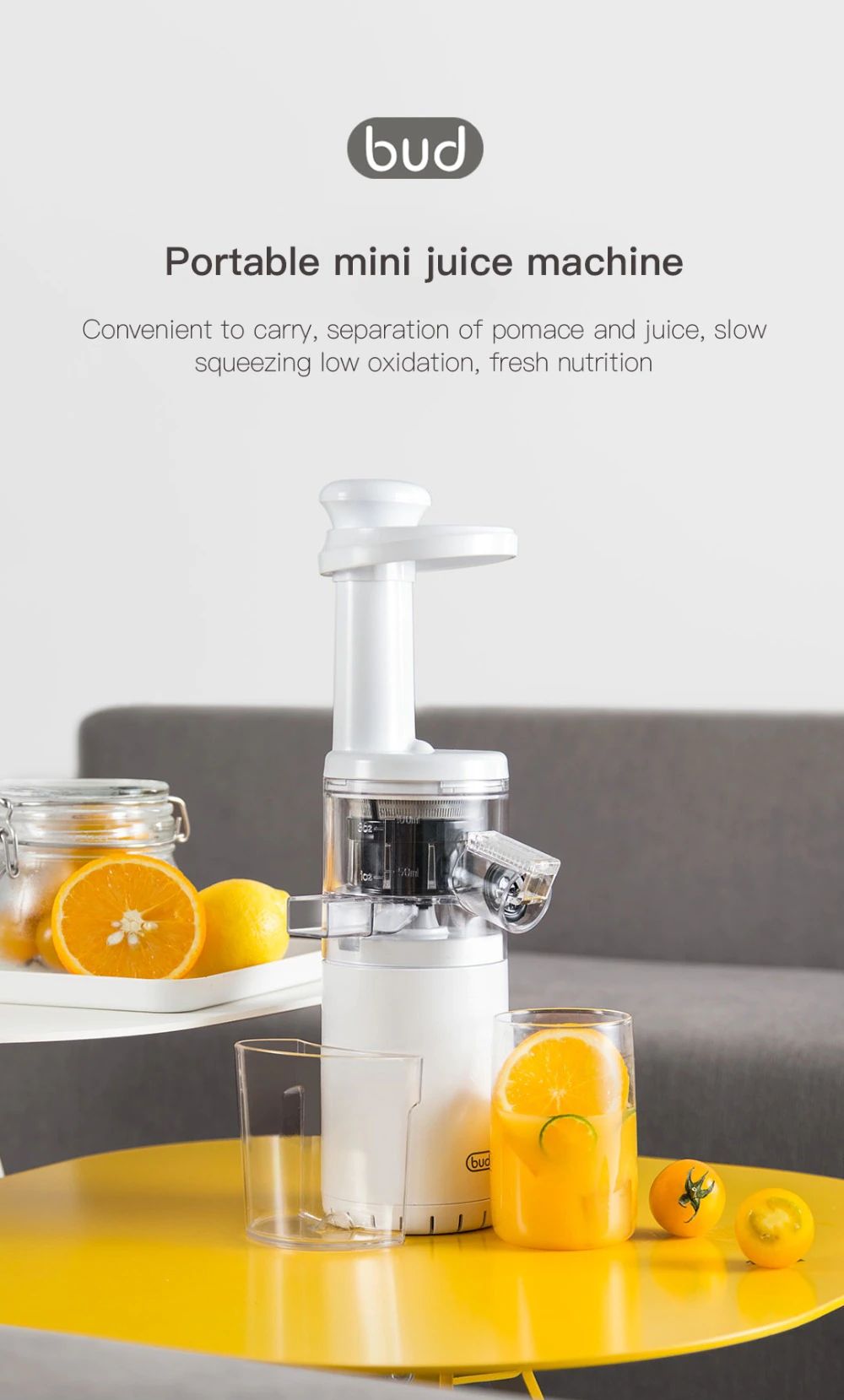 Xiaomi Bj08 Bud Portable Mini Electric Slow Juicer Blender Water Free Juicer Non (