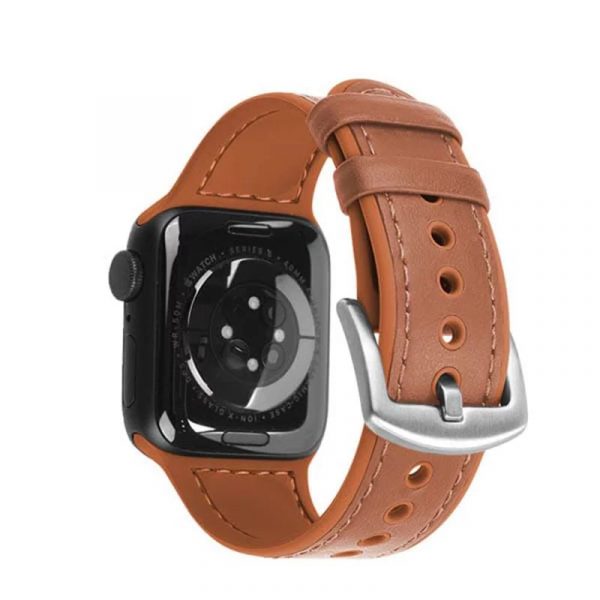Coteetci Leather X Silicone Watchband For Apple Watch 42 44mm (5)