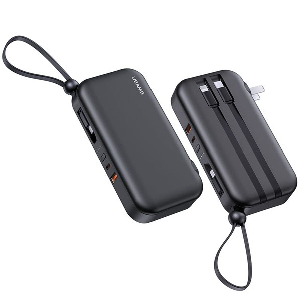 Usams Us Cd172 Pb63 3in1 Quick Charge Wall Charger Power Bank With Cables Useu Plug 10000mah (
