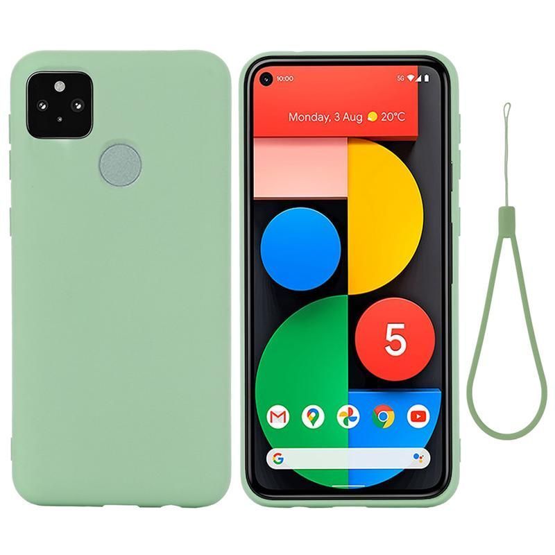 Colorful Silicon Bumper Protective Case With Lanyard For Google Pixel 4a Pixel ( (3)