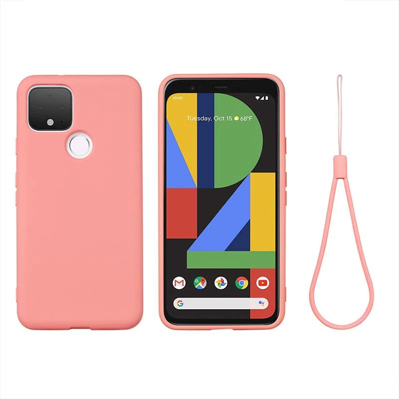 Colorful Silicon Bumper Protective Case With Lanyard For Google Pixel 4a Pixel ( (6)