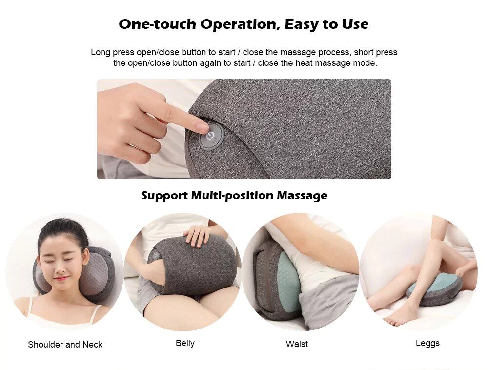 Oupin Lefan Smart Wireless Temperature 3d Massage Pillow Ptc Hot Compress Interface Autorotation One Touch Operation (2)