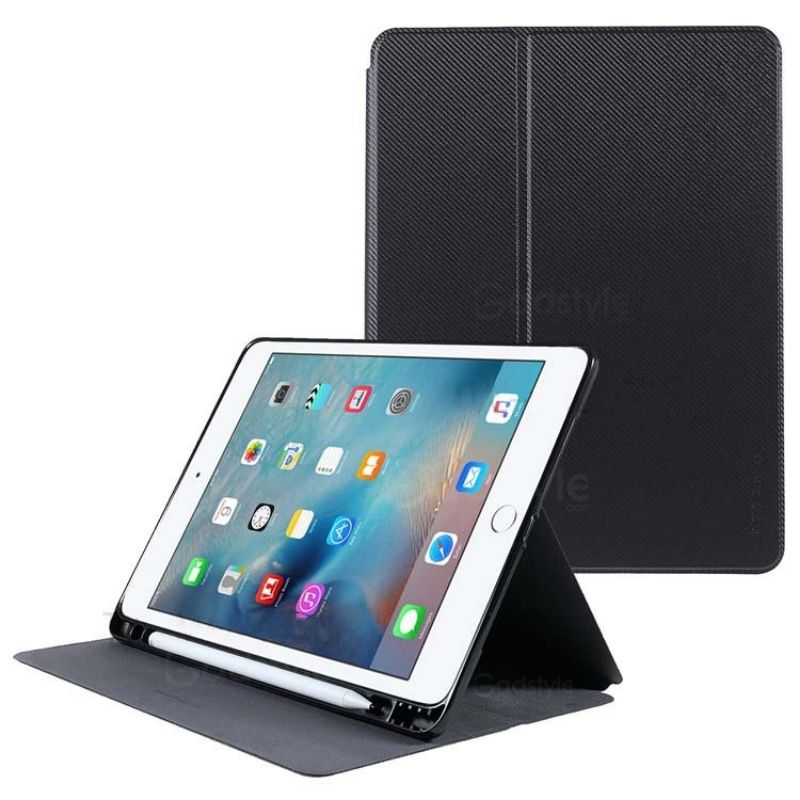 X Level Kevlar Carbon Fiber Texture Stand Pu Leather Protective Case For Ipad (1)