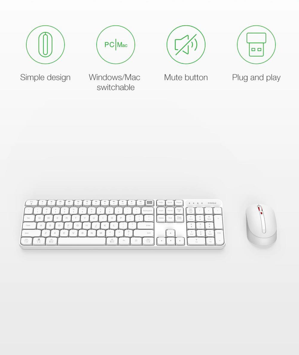 Xiaomi Mlllw 2 4ghz Wireless Silent Portable Multi System Compatible Combo Keyboard Mouse Set (3)