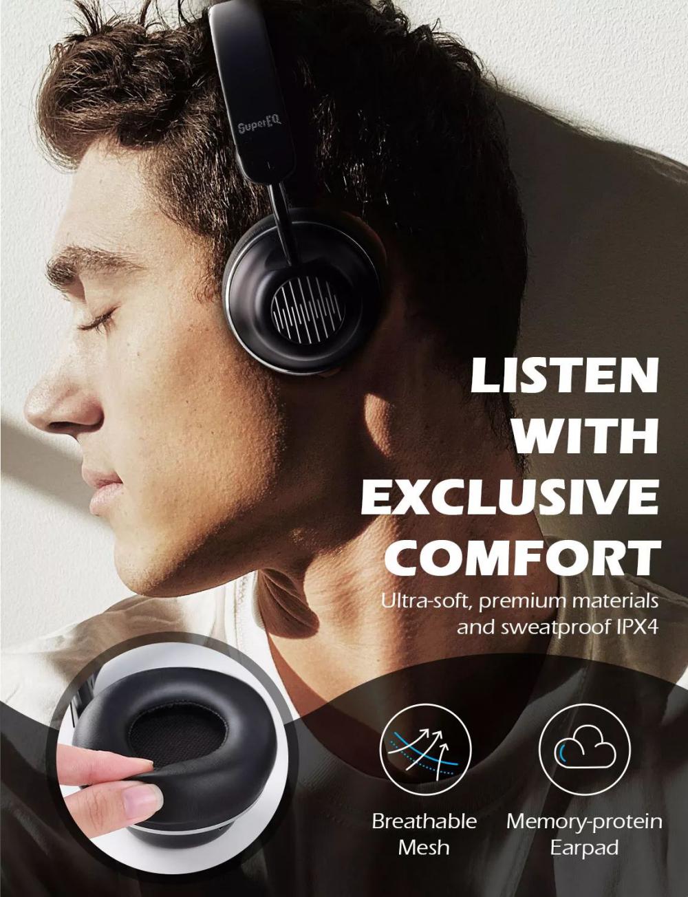 Oneodio Supereq S2 Bluetooth Active Noise Cancelling Headphones (4)