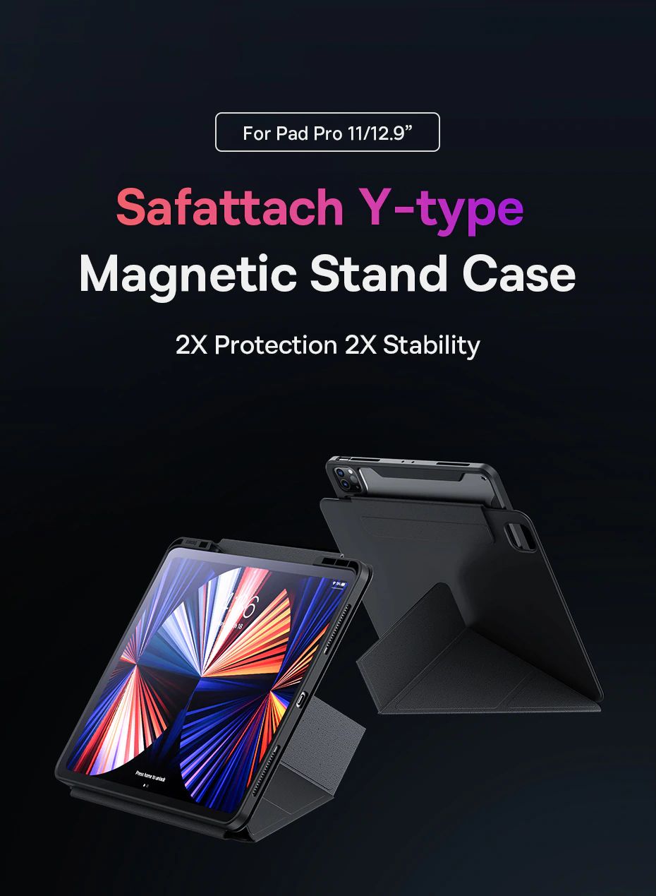 Baseus Safattach Y Type Magnetic Stand Protective Case For Ipad Pro (2)