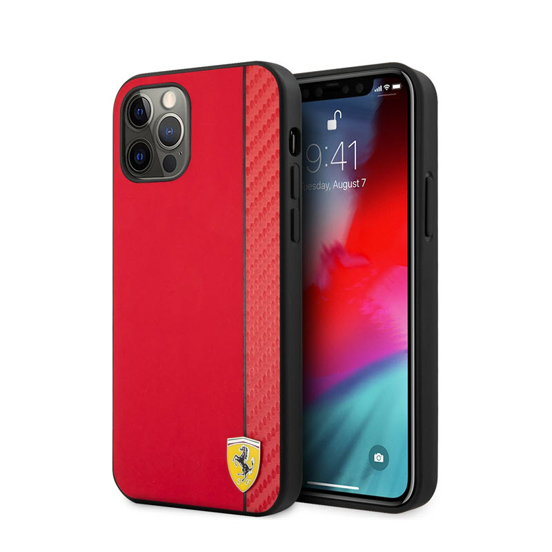 Scuderia Ferrari Leather Red On Track Collection With Strips Case Iphone 13 Pro Max (2)